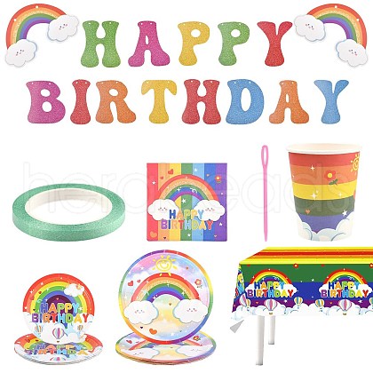 Rainbow Theme Birthday Party Decoration Sets ST-CJ0030-01-1