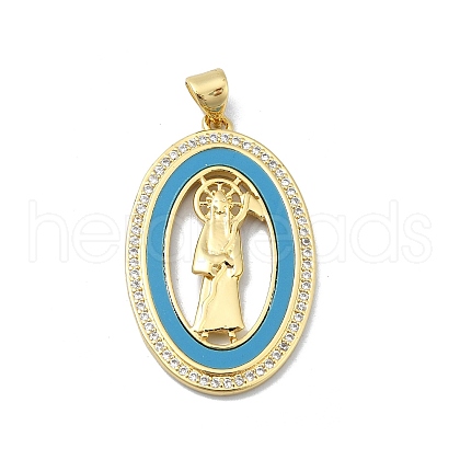 Brass Micro Pave Clear Cubic Zirconia Pendants KK-A221-03B-G-1