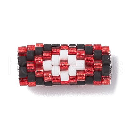 Handmade Glass Seed Beaded European Beads PALLOY-MZ00694-02-1