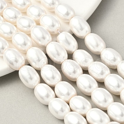 Electroplated Shell Pearl Beads Strands PEAR-R001-01-1