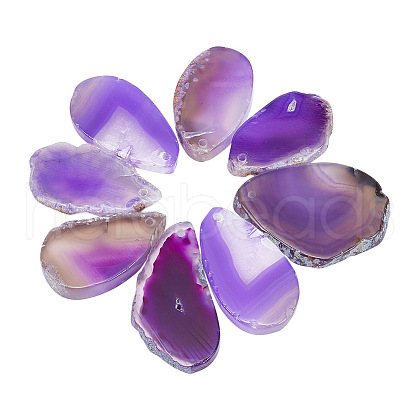 BENECREAT 8Pcs Natural Agate Dyed Big Pendants G-BC0001-46C-1