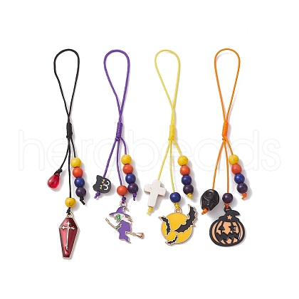 Halloween Synthetic Turquoise & Glass & Polymer Clay & Mobile Straps HJEW-JM01901-1