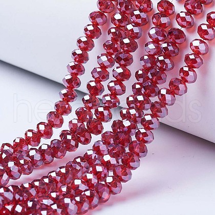 Electroplate Glass Beads Strands EGLA-A034-T6mm-A06-1