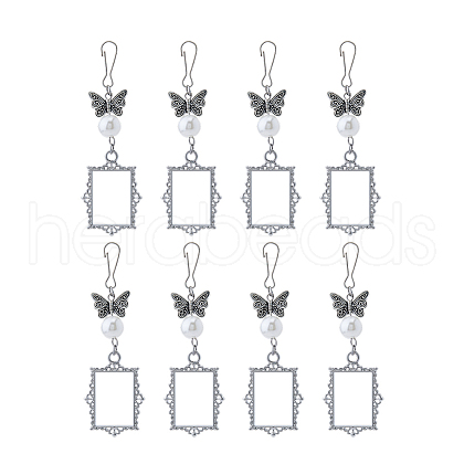 Unicraftale 2 Sets Tibetan Style Alloy Butterfly & Painting Frame Pendant Decorations HJEW-UN0001-15-1