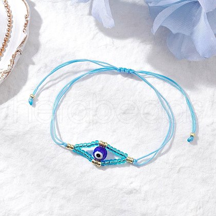 Adjustable Nylon Cord Braided Beads Bracelets BJEW-MZ00161-03-1