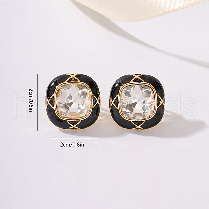 Square Alloy Clip-on Earrings JF4361-5-1