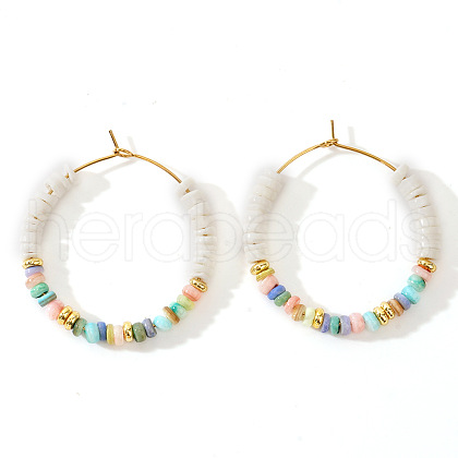 Bohemian Style Multicolor Shell Earrings Hoop Earrings VX2278-2-1