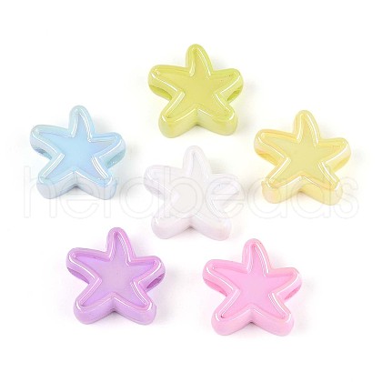 UV Plating Opaque Acrylic Beads OACR-T028-48-1