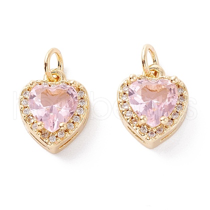 Brass Micro Pave Cubic Zirconia Charms ZIRC-A019-14G-F-1