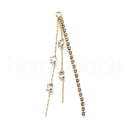 Brass Micro Pave Clear Cubic Zirconia Big Pendants KK-B135-02G-1