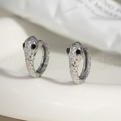 Elegant Stainless Steel Snake Hoop Earrings ZH3704-2-1