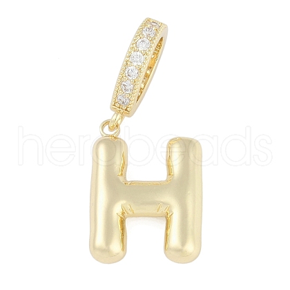 Brass Micro Pave Clear Cubic Zirconia Pendants KK-M289-01H-G-1