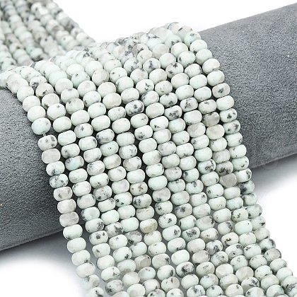 Natural Sesame Jasper Beads Strands G-P575-A52-6x4mm-1