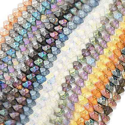 Transparent Electroplate Glass Beads Strands EGLA-F158-M-1