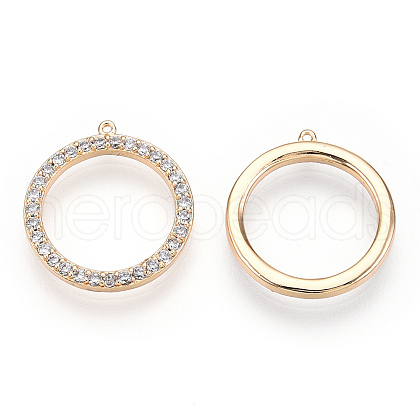 925 Sterling Silver Micro Pave Cubic Zirconia Pendants STER-T004-29G-1