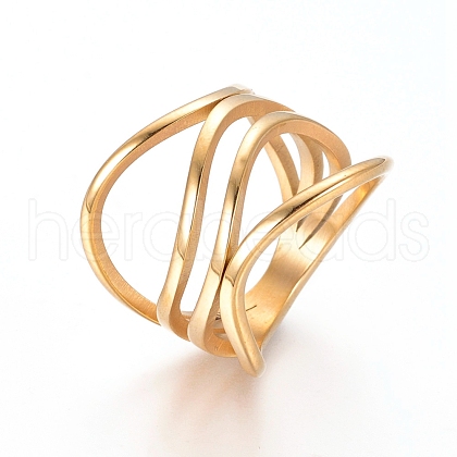 Unisex 304 Stainless Steel Finger Rings X-RJEW-L091-09-G-17mm-1