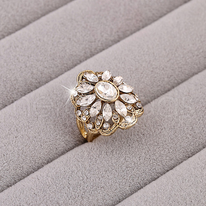 Alloy Rhinestone Finger Rings VI7189-2-1