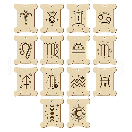14Pcs 14 Style Plywood Thread Winding Boards WOOD-WH0060-07-1