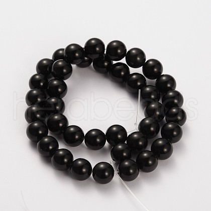 Natural Gemstone Obsidian Round Beads Strands G-O030-4mm-08-1