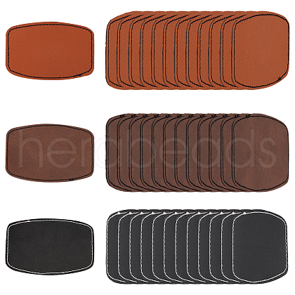Olycraft 39Pcs 3 Colors PU Imitation Leather Blank Sublimation Clothes Labels DIY-OC0010-79-1