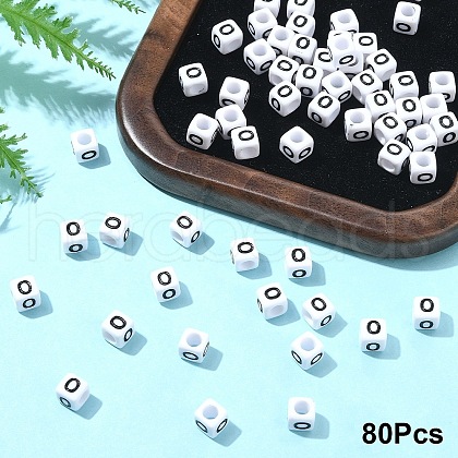 Acrylic Horizontal Hole Letter Beads OACR-YW0002-08O-1