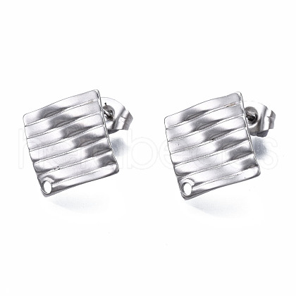Left and Right Non-Tarnish 304 Stainless Steel Stud Earring Findings STAS-S080-059P-NR-1