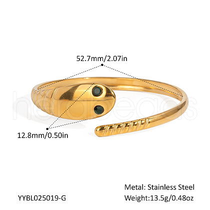 European Snake-shaped Stainless Steel Cuff Bangles for Women DN1277-1-1