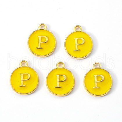 Golden Plated Alloy Enamel Charms ENAM-S118-09P-1