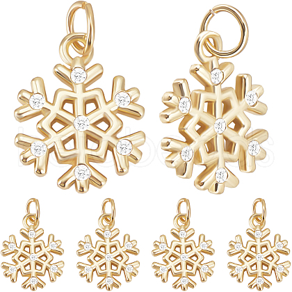 Beebeecraft 10Pcs Christmas Rack Plating Brass Pendants ZIRC-BBC0002-85-1