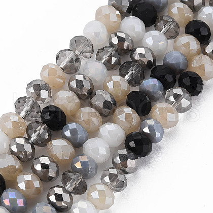 Electroplate Glass Beads Strands X-EGLA-S194-18C-1