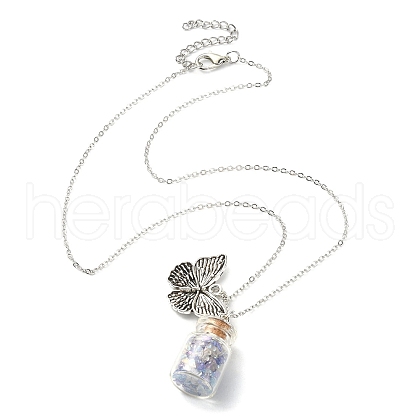 Butterfly Alloy Pendant Necklace NJEW-FZ00020-1