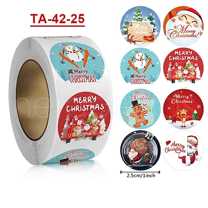 Christmas Theme Paper Self-Adhesive Stickers X-DIY-B077-01A-09-1
