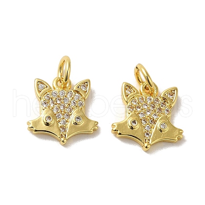 Rack Plating Brass Micro Pave Cubic Zirconia Pendants KK-K377-67G-1