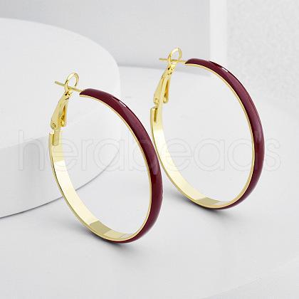 Brass Ring Hoop Earrings EJEW-A121-07G-1
