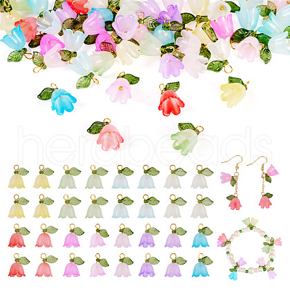 Flower Acrylic Pendants PALLOY-TAC0130-1