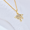 Planet Brass Micro Pave Clear Cubic Zirconia Pendant Necklaces FS-WGFD3F3-01-2