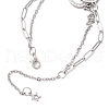 304 Stainless Steel Rhinestone Rings Link Multi-strand Bracelets BJEW-JB11960-4