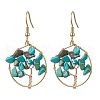 Natural Howlite Chips Dangle Earrings EJEW-JE05726-02-1