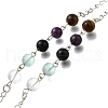 Round Natural Amethyst & Obsidian & Tiger Eye & Quartz Crystal  & Fluorite Dowsing Pendulums G-M447-06P-2