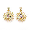 Brass Micro Pave Cubic Zirconia Pendants KK-D357-26G-1