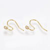 Brass Earring Hooks X-KK-T038-254G-1