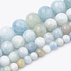 Natural Aquamarine Beads Strands G-S333-8mm-003-3