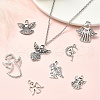 50Pcs 8 Styles Tibetan Style Alloy Moon with Fairy Pendants FIND-YW0005-15-5