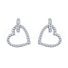 Rhodium Plated 925 Sterling Silver Micro Pave Cubic Zirconia Stud Earrings for Women EJEW-P231-73P-1