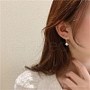 Flower Brass Micro Pave Clear Cubic Zirconia Hoop Earrings FS-WG61CED-01-2