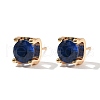 Square Brass Micro Pave Cubic Zirconin Stud Earrings EJEW-D318-03KCG-C-5