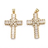 Brass Micro Pave Clear Cubic Zirconia Pendants ZIRC-J025-51G-03-1