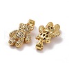 Brass Micro Pave Clear Cubic Zirconia Pendants KK-K258-15G-RS-2
