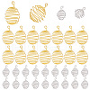   50Pcs 2 Colors Iron Wire Spiral Bead Cage Pendants IFIN-PH0002-11-1