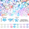 SOFPLATE 540Pcs 9 Colors UV Plating Iridescent Acrylic Bead Caps OACR-SP0001-04-2